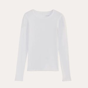 NEW Everlane The Lux Rib Long Sleeve Crew in White - size Medium